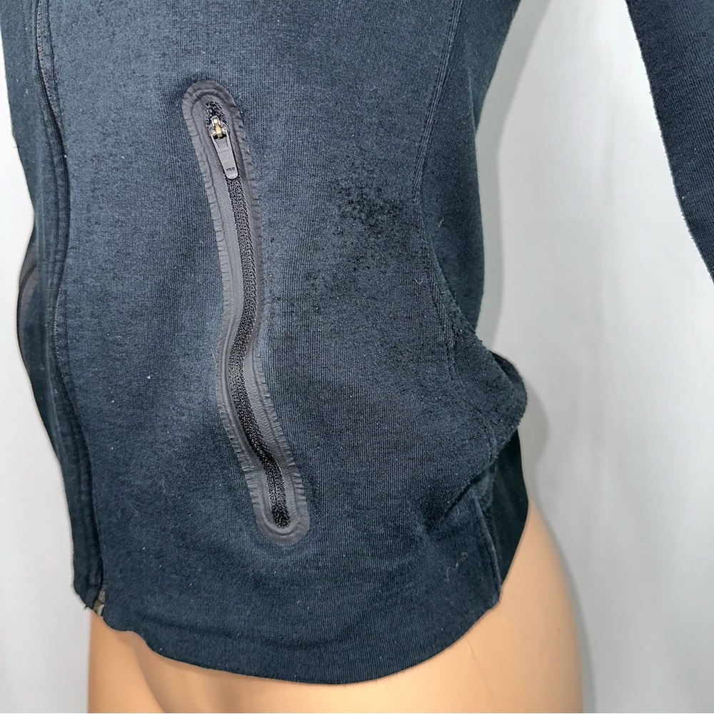 Nike Womens XS Black Full Zip Fitted Style Hoodie Activewear Jacket Cotton Blend - Picture 13 of 13